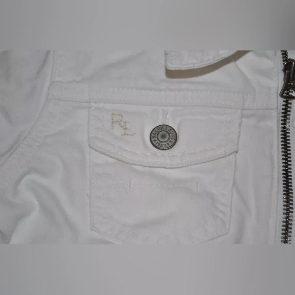 POLO RALPH LAUREN White Denim Jean Jacket M 10-12 Girls